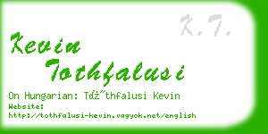 kevin tothfalusi business card